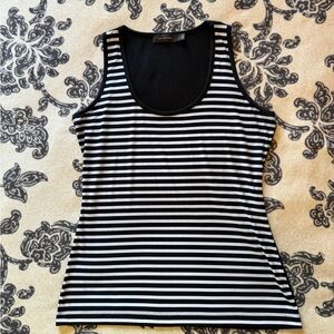 The Limited Black & White Striped Scoop Neck Tank